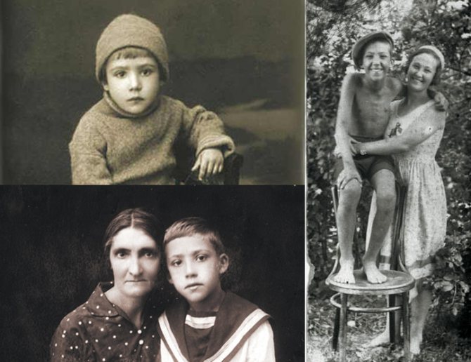 Рисунок 1. В детстве: с матерью и бабушкой.